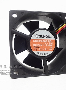 原装 建准 6025 24V 2.6W 6CM 6厘米 3线 变频器风扇 KDE2406PTB1