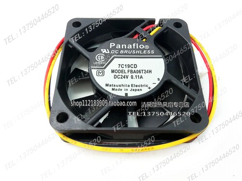 全新 FBA06T24H 6015 DC24V 0.11A 6CM/厘米 变频器 散热风扇