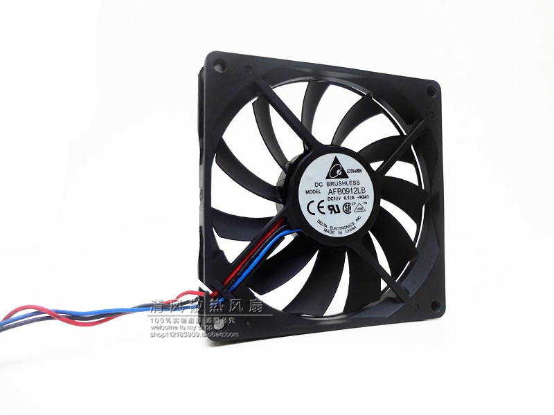 AFB0912LB 9015 9厘米 超薄双滚珠9CM 12V 0.12A 3线静音散热风扇