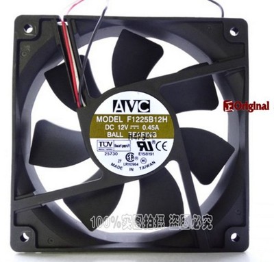 原装AVC F1225B12H 12V 0.45A 12cm 12025 双滚珠机箱散热风扇