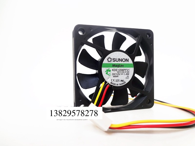 SUNON 建准 6010 12V 1.4W 6CM 超薄 静音 CPU 风扇 KDE1206PFV1