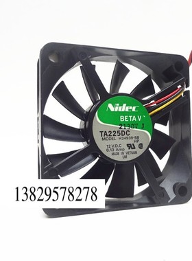 原装Nidec 三线 cpu静音散热风扇 12V 0.13A H34939-58 6015 6cm