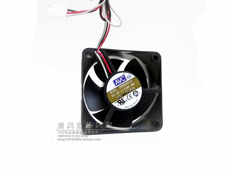 AVC 6025 DS06025B12U 12V 0.26A 6cm/厘米 3线 CPU 机箱散热风扇