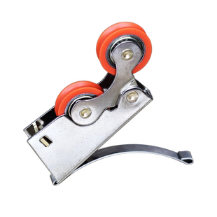 移门滑轮弹片双子轮凹轮 铝合金玻璃隔断推拉门 U凹槽静音轨道