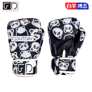 FIGHTDAY拳套儿童卡通熊猫小孩少儿FD拳套孩女孩搏击拳套泰拳散打