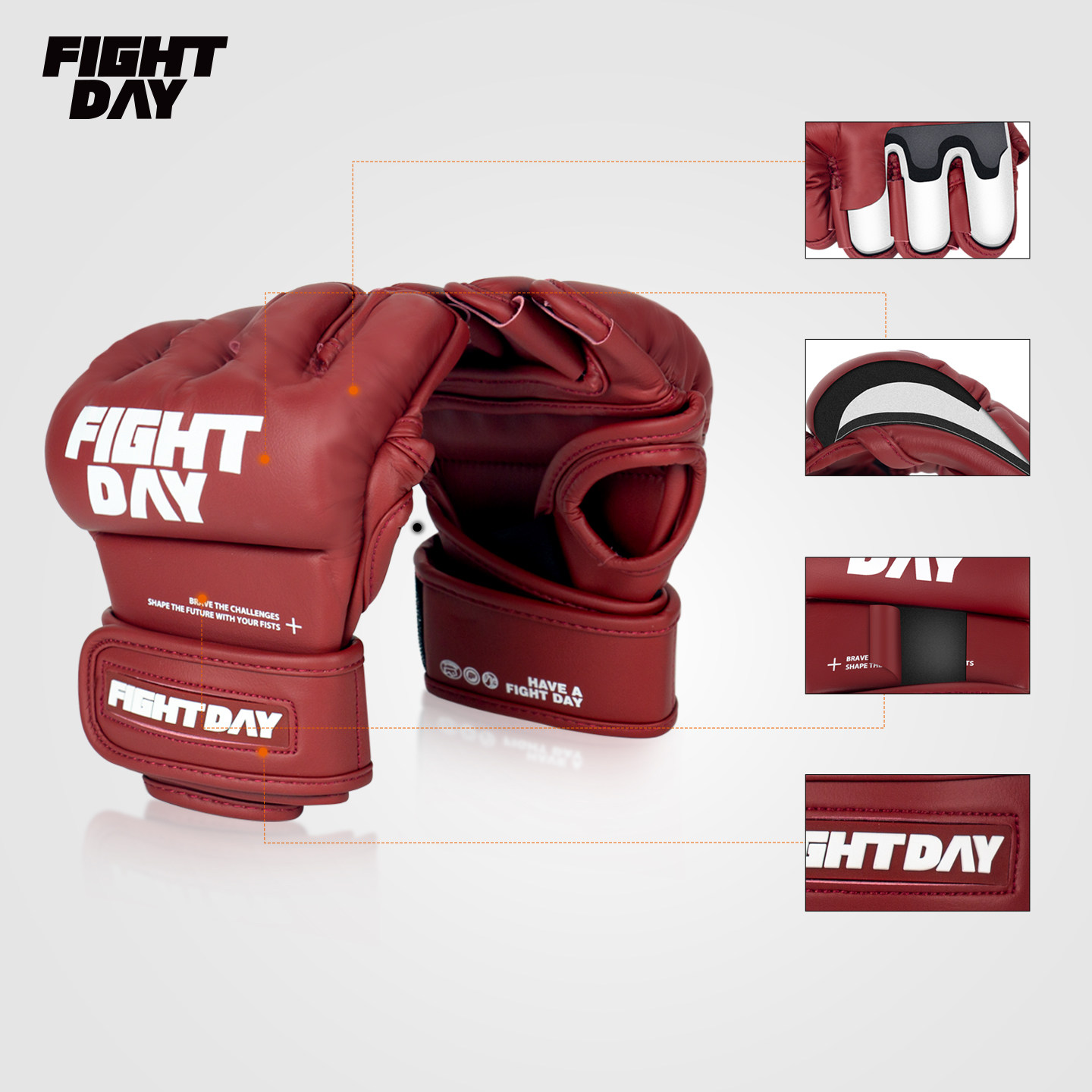 FIGHTDAY MMA综合格斗成人拳套半指分指对抗训练比赛拳套