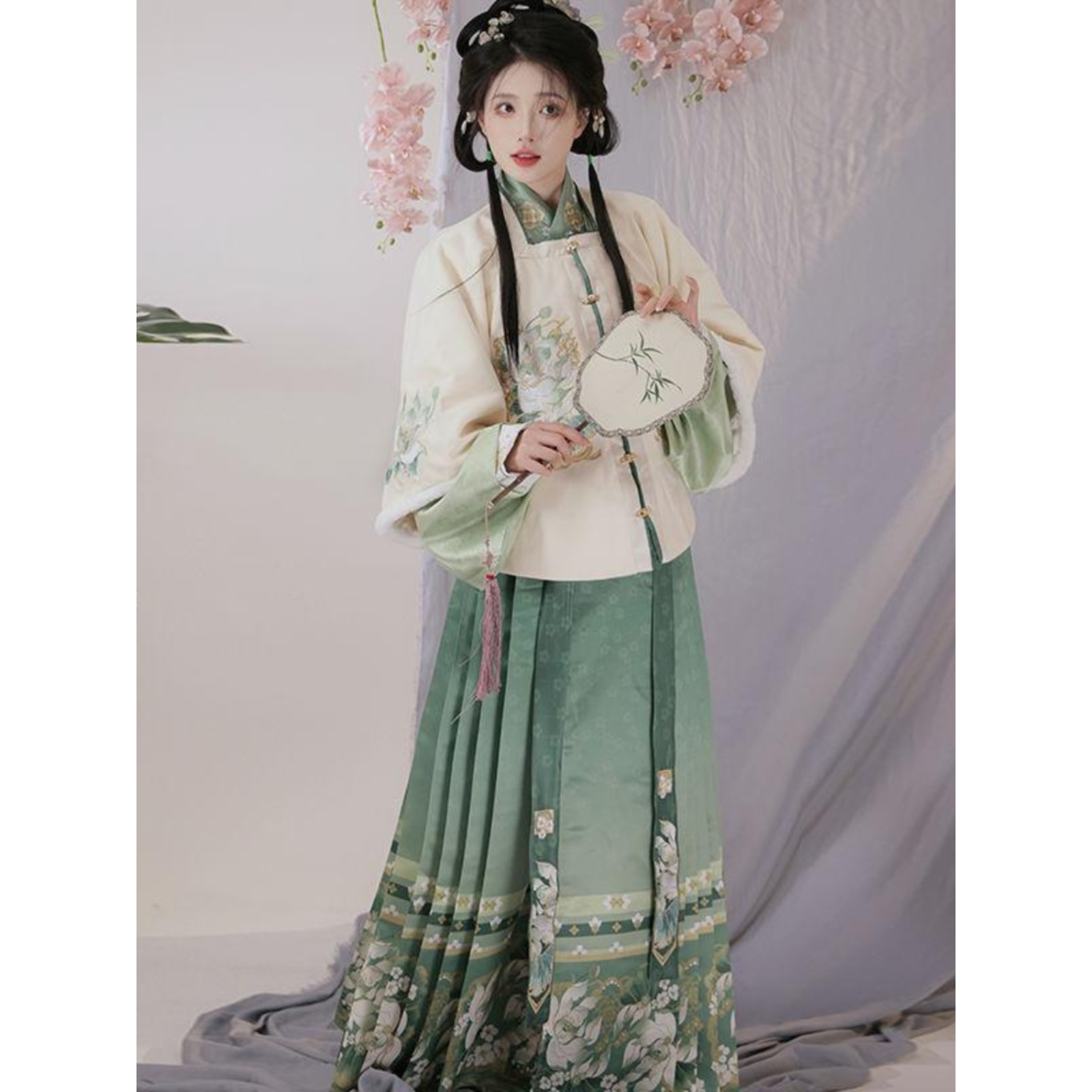 国风披袄琵琶袖马面裙加绒加厚