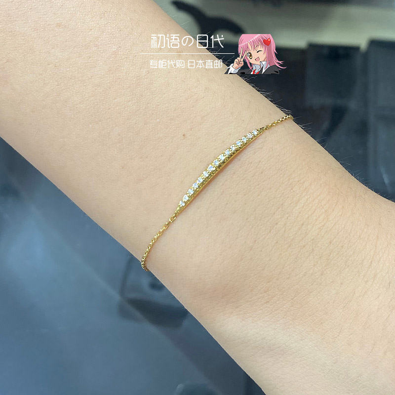 日本代购 Ginza Rim 笑脸手链简约时尚百搭钻石转运链女18K金手饰图片