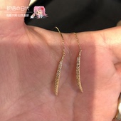 rim耳饰女气质耳环网红流苏长款 日本代购 ginza 钻石镶嵌K金耳坠