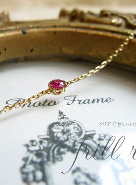 日本四叶草18k金红宝石手链