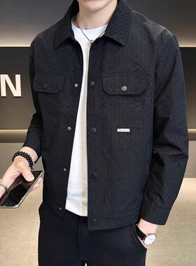秋天外套男新款韩版修身翻领休闲