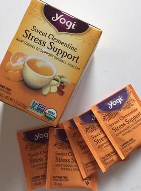 包邮现货Yogi Tea 有机甜柑橘红橘缓解压力身心减压茶无咖啡萃取