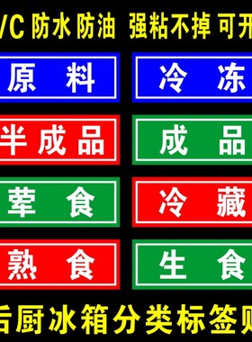 成品半成品标签后厨冰箱分类贴生熟标签冰柜分区贴纸原料冷冻标签