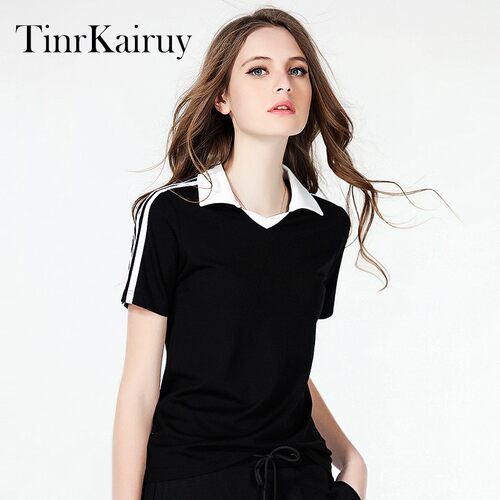 TinrKairuy翻领冰丝短袖