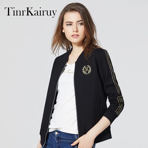 TinrKairuy宽松短款刺绣外套