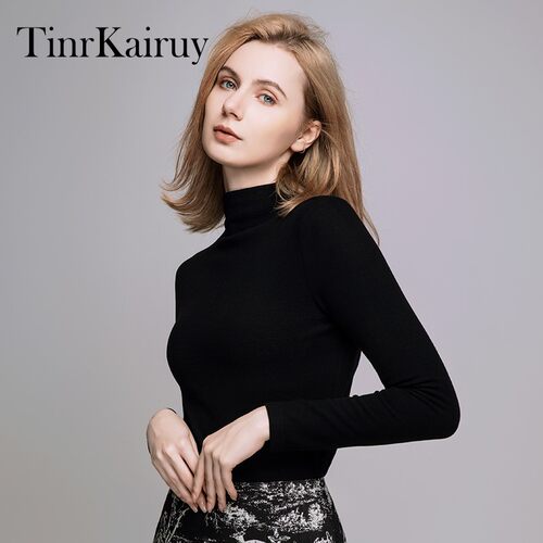 TinrKairuy加绒半高领打底衫
