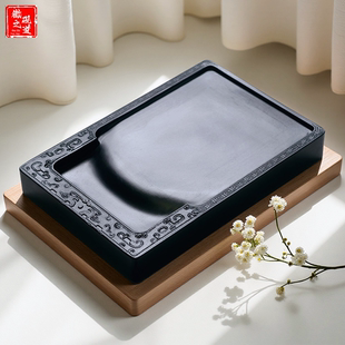 歙砚素砚天然原石砚台书法专用多功能墨盒墨砚水碟原石天然石