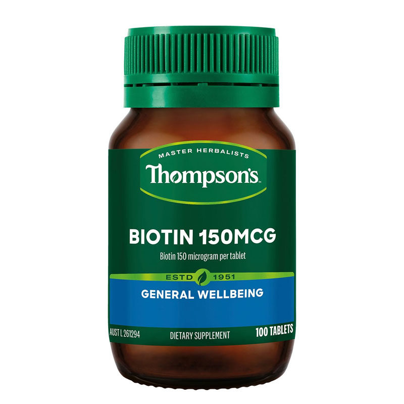 澳洲直邮Thompson's汤普森 高浓度生物素 tuo发白发100粒 Biotin