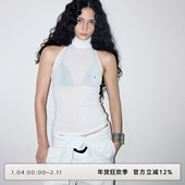 CLOUDWILD白云野边系带挂脖背心女夏设计感美背无袖 外穿吊带上衣