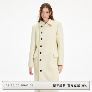 毛呢大衣女秋冬外套 高级感羊毛骆驼绒中长款 CLOUD WILD白云野边