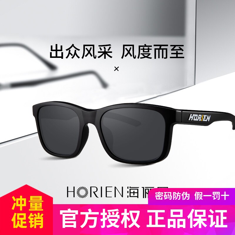 海俪恩新款铝镁超轻太阳镜男运动休闲开车专用偏光墨镜N8160