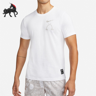 Nike/耐克正品夏季男女款休闲印花透气圆领短袖T恤AO0624-100