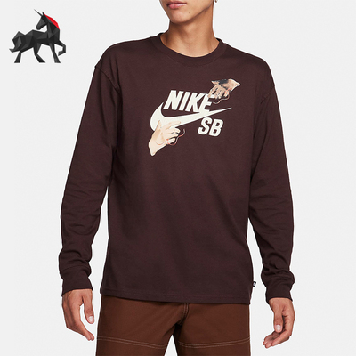 耐克男士运动长袖滑板T恤