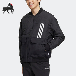 Adidas/阿迪达斯正品neo男女款休闲保暖立领棉服外套HN4775