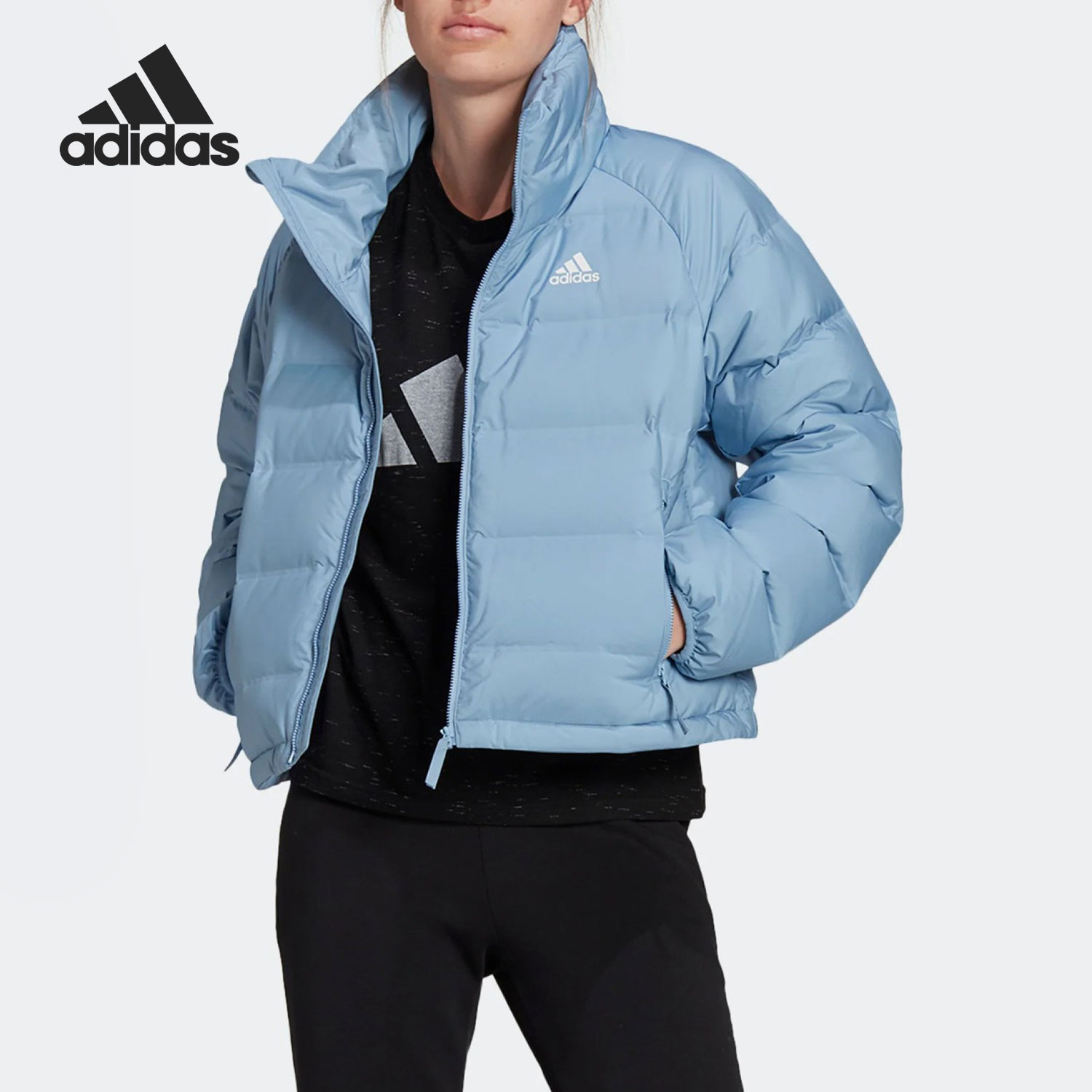 Adidas/阿迪达斯正品休闲女子时尚潮流运动保暖羽绒服 GQ7118