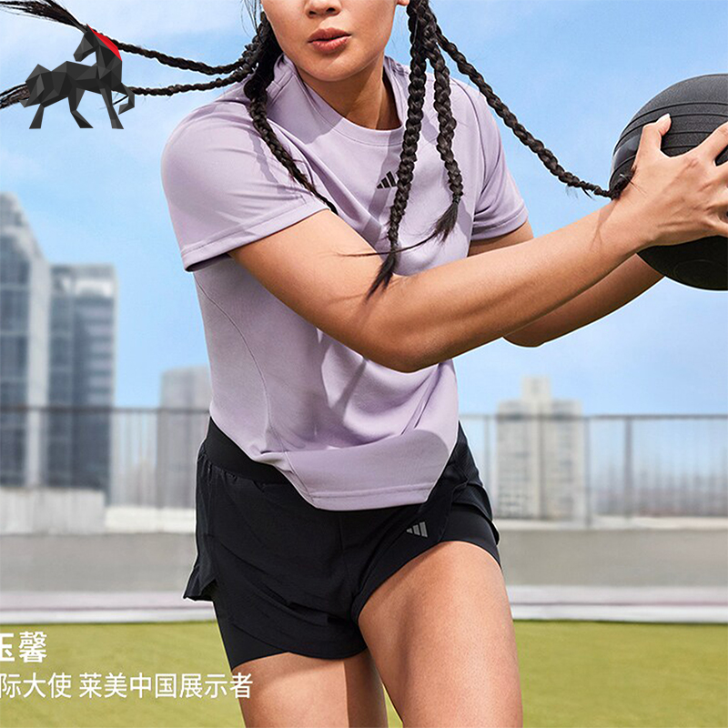 阿迪达斯女士透气运动短袖
