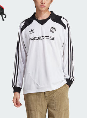 Adidas/阿迪达斯正品三叶草男子经典条纹休闲宽松长袖T恤IW3643
