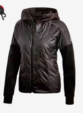 Adidas/阿迪达斯正品休闲女子时尚运动拼接保暖棉衣 CY8628