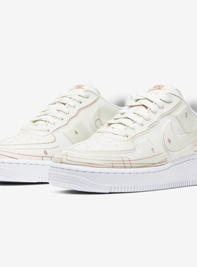 Nike/耐克正品Air Force 1 AF1解构图形 数字白红 橙色空CI3445
