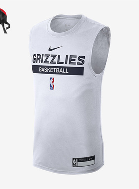 Nike/耐克正品孟菲斯灰熊队男子训练无袖T恤FN5207-100