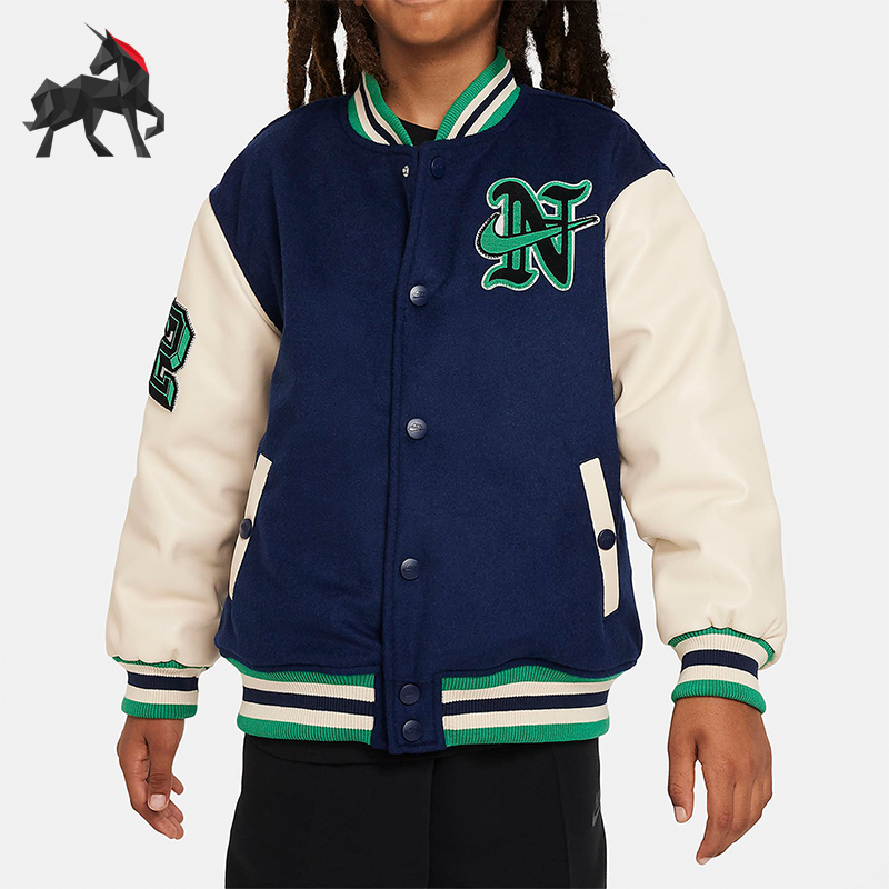 Nike/耐克正品大童简约休闲运动棒球服外套FV3140-410
