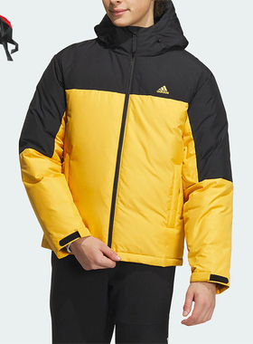 Adidas/阿迪达斯正品冬季男士防风保暖连帽拼接羽绒服IT8722
