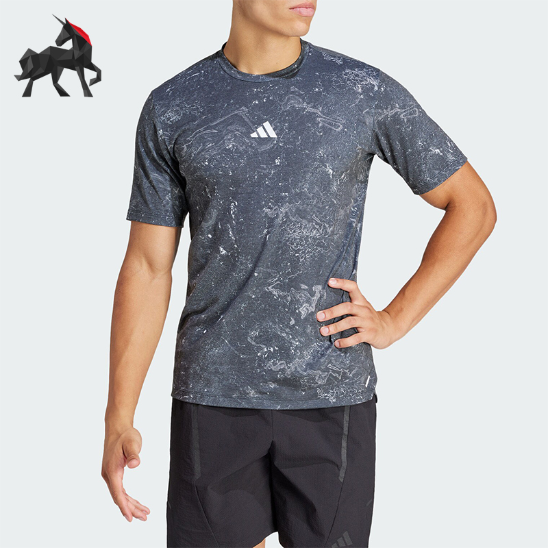 阿迪达斯男士健身运动短袖