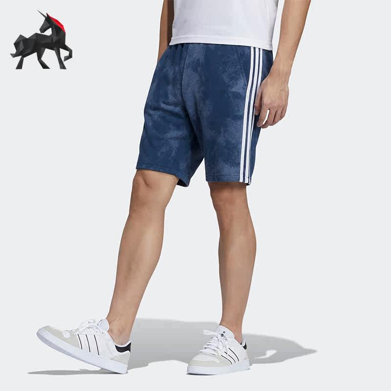 Adidas/阿迪达斯正品NEO男子运动休闲印花跑步五分裤GP5690