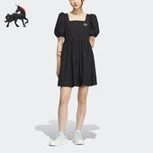 女子运动灯笼袖 三叶草夏季 连衣裙IP1771 阿迪达斯正品 Adidas