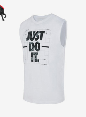 Nike/耐克正品男子透气圆领印花训练运动背心FJ2449-100