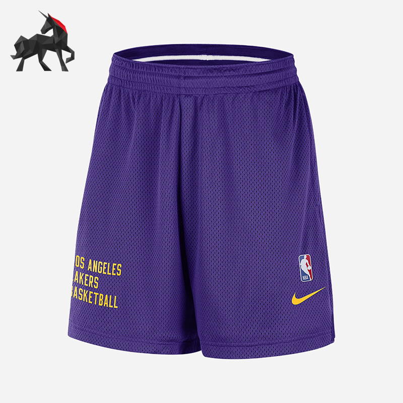 Nike/耐克正品男子透气洛杉矶湖人队篮球透气运动休闲短裤DX9700
