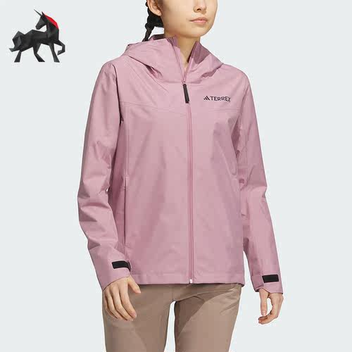 阿迪达斯正品女子连帽冲锋衣
