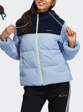 Adidas/阿迪达斯正品NEO冬女子运动休闲保暖连帽羽绒服H18626