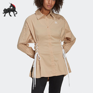 运动休闲长袖 Adidas 阿迪达斯正品 三叶草女子时尚 HK5081 衬衫