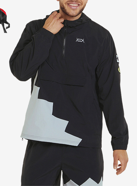 Puma/彪马正品篮球运动男子连帽套头半拉链外套上衣534185-01