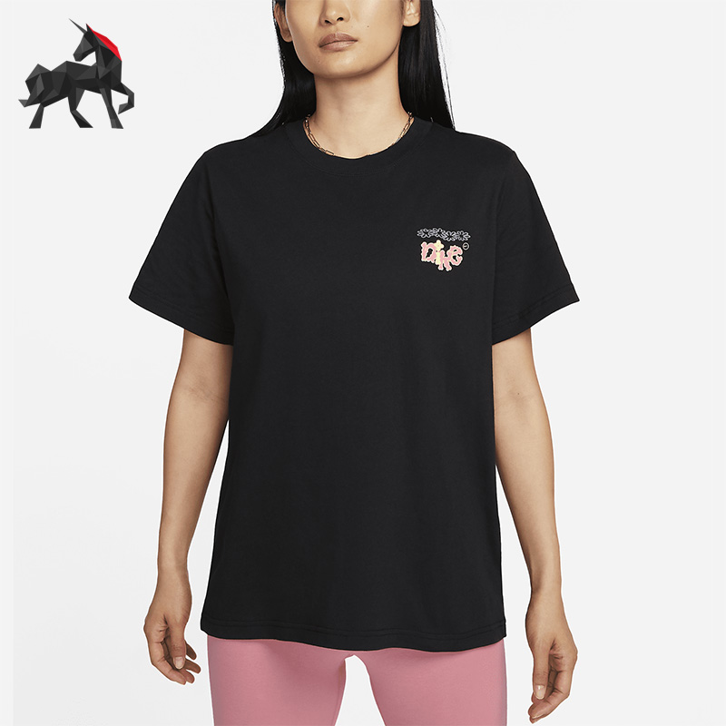 耐克女子运动时尚简约圆领短袖