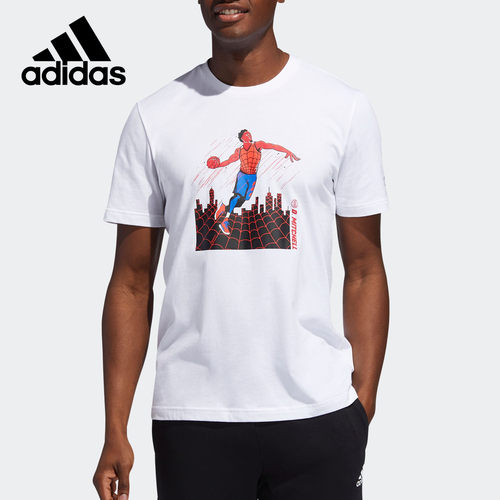 Adidas/阿迪达斯正品新款男子DM SPIDERMAN 1圆领短T恤DX6983