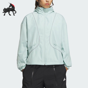 Adidas FUSTL JKT 1女士梭织连帽夹克外套IM8973 阿迪达斯正品