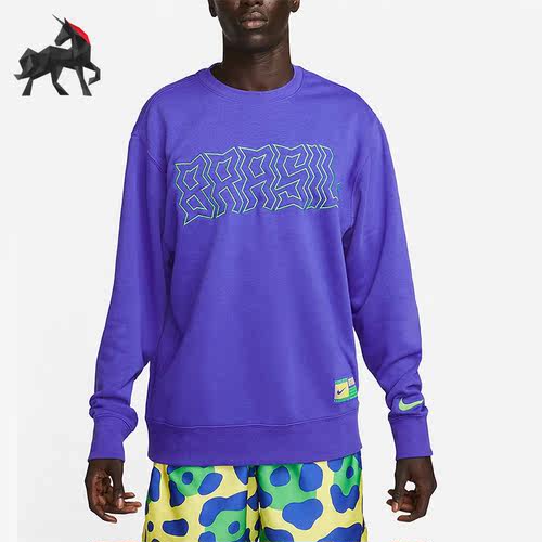 Nike/耐克正品巴西队男子足球运动圆领宽松卫衣DR9987-430