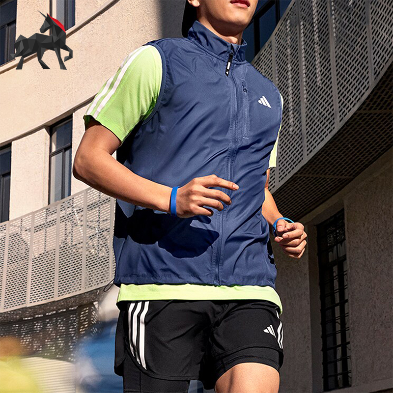 Adidas/阿迪达斯正品OTR B VEST男士跑步立领透气运动马甲IN1496